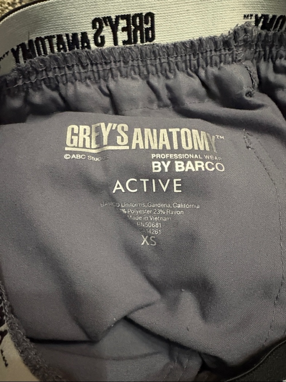 Grey's Anatomy Slate Gray Scrub Top & Pants - Picture 3 of 5